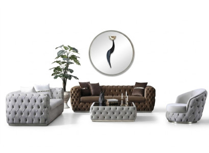 Luxus Sofagarnitur 3+3+1 Sitzer Set Design Sofa Polster Modern Garnitur