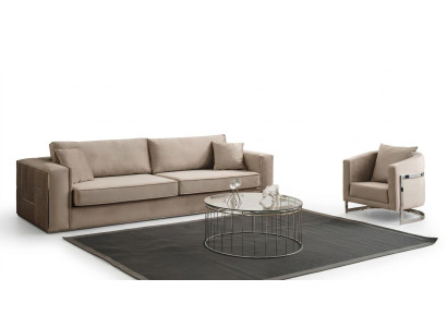 Sofa Set 2 tlg Wohnzimmer Komplett Sofagarnitur 3+1 Sitzer Möbel Textil