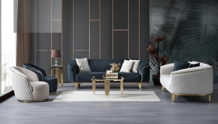 Designer Sofa Set 4tlg Wohnzimmer Sofas 3 Sitz Couch Sessel Modern Design