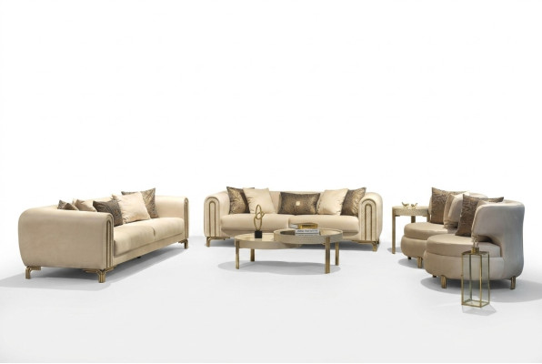 Sofagarnitur 3+3+1 Sitzer Sitzpolster Couchen Set Design Sofa Neu 4tlg. Stoff