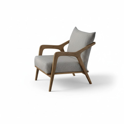 Sessel Modern Design Wohnzimmer Möbel Helles grau farbe Luxus Stil