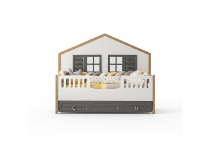 Bettrahmen Perfekte Kinderbett Kinderzimmer Bettgestelle Grau Holz