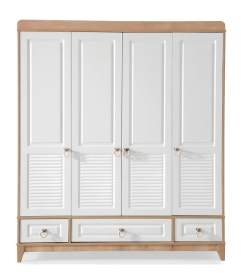 Kinderzimmer Set Bett Kleiderschrank Kommode Schreibtisch Weiß 4tlg