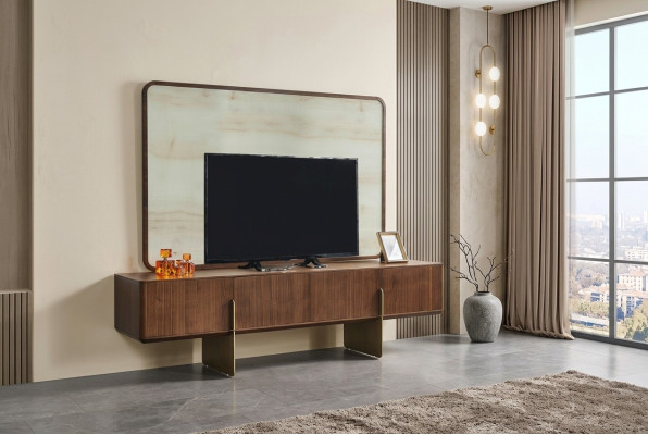 Luxuriös Wohnzimmer Set Besteht ausTV Lowboard und TV Rahmen 2tlg. neu