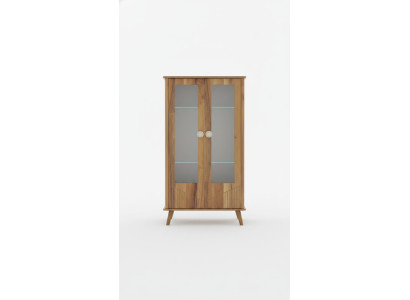 Robuste Holzvitrine Designer 2-Türige Glasvitrine Glasschrank Edle Möbel