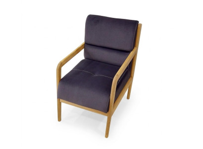 Moderner Blauer Sessel Wohnzimmer Polster Einsitzer Armlehnen Sessel