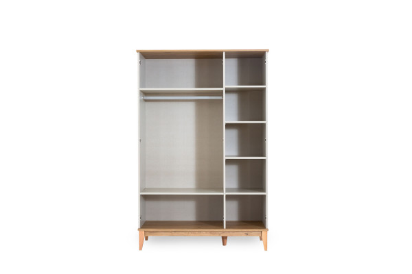 Robuster Holz Kleiderschrank Kinderzimmer Schrank 4-Türiger Schrank