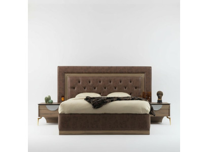 Bett 2x Nachttische 3tlg.Schlafzimmer Set Design Luxus Schlafzimmer Neu