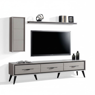 Stilvoller 3-türiger TV-Lowboard Moderner Wandschrank Designer Regal