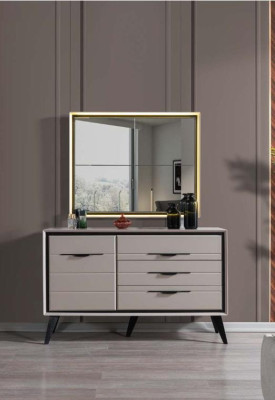 Weißes Exklusives SChlafzimmer Doppelbett Designer Nachttische Kommode