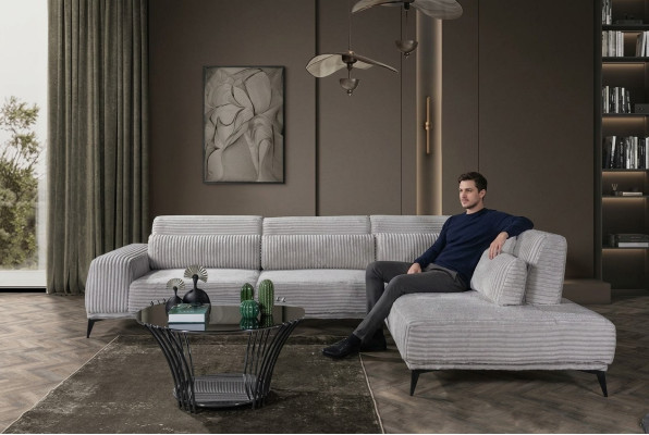 Stilvolles Ecksofa L-Form Luxus Wohhnzimmer Wohnlandschaft Sofas Couchen