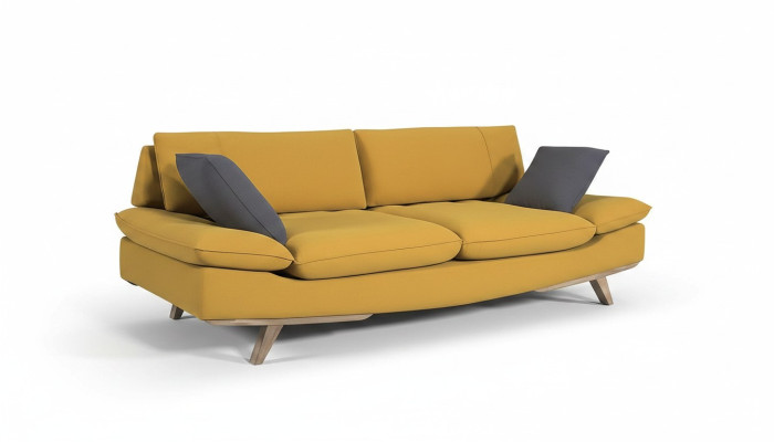 Gelber Dreisitzer Wohnzimmer 3-Sitzer Sofa Stilvolle Polster Couch Neu