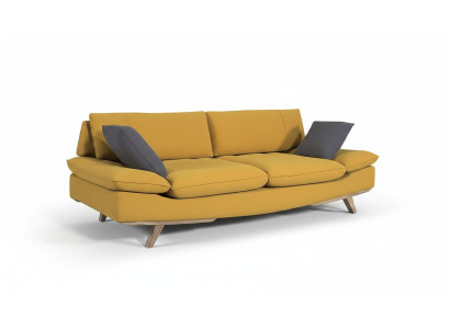 Gelber Dreisitzer Wohnzimmer 3-Sitzer Sofa Stilvolle Polster Couch Neu