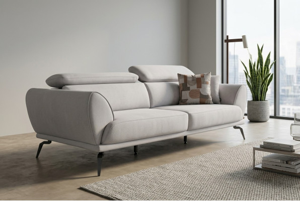 Weißer Wohnzimmer 3-Sitzer Designer Luxus Couch Moderne Sitzmöbel Neu