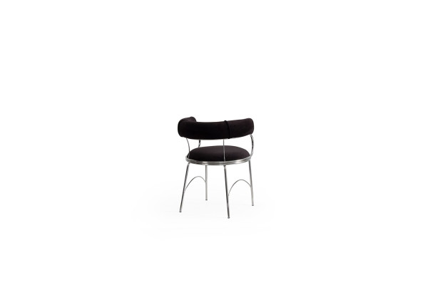 Designer Schwarzer Barhocker Luxuriöse Esszimmer Metallrahmen Stühle