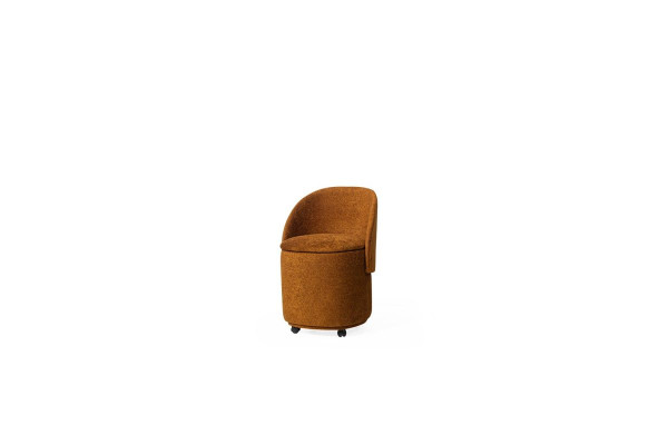 Designer Oranger Polsterstuhl Hocker-Stuhl Mit Stauraum Esszimmer Möbel
