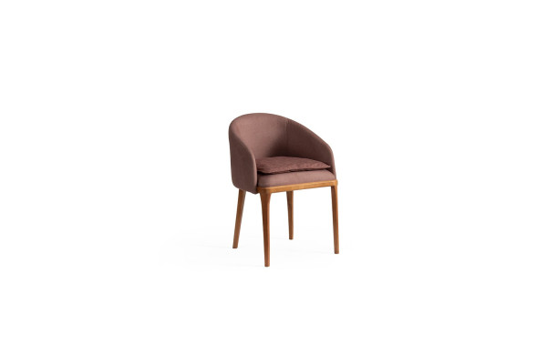 Exklusiver Brauner Esszimmer Stuhl Designer Einsitzer Holzgestell Stühle