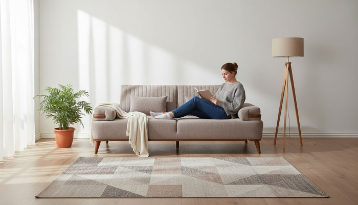 Designer Beiges 3-Sitzer Sofa Wohnzimmer Holzgestell Luxuriöse Couch