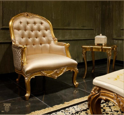 Beige Wohnzimmer Chesterfield Sofagarnitur Klassischer 3-Sitzer Sessel