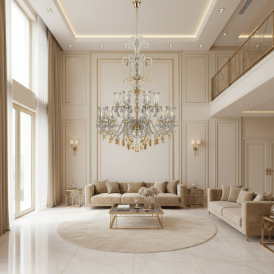 Designer Silber Goldene Lüster Kronleuchter Wohnzimmer Pendel Leuchter