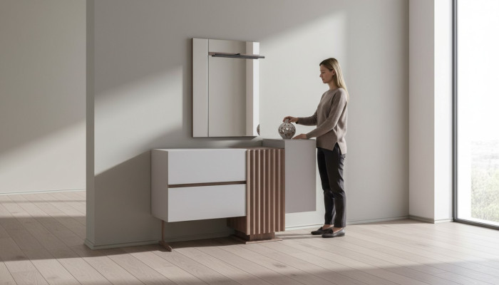 Modern Schminktisch Grau Schlafzimmer Möbel Schminktisch mit Spiegel