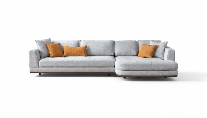 Luxus Ecksofa L - Form Modern Möbel von Wohnzimmer Grau farbe Designer