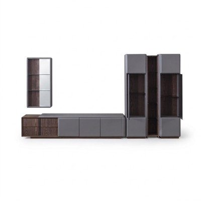 Exklusive Wohnzimmer Set TV-Schrank 2x Vitrine Wandregal Regale 4tlg.