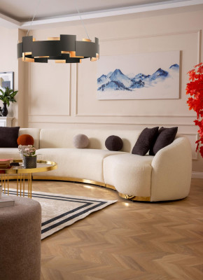 Designer Rund sofa Weiße Eckgarnitur Moderne Möbel in Wohnzimmer Luxus