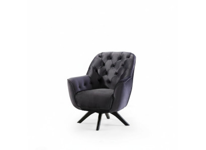 Sessel Modern Schwarzer farbe Wohnzimmer Textil Luxus Design Möbel