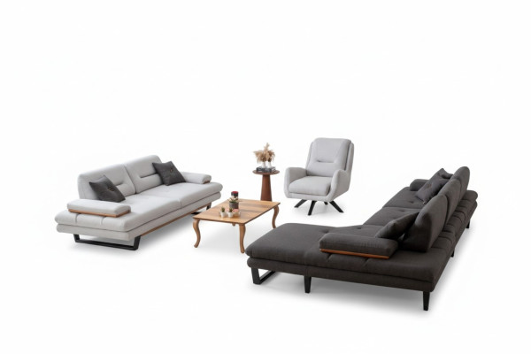 Modern Sofagarnitur 3 + 1 Sitzer und Ecksofa L-form Designer Möbel neu