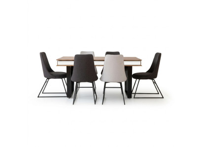Esszimmer Gruppe Essgarnitur Esstisch Tisch 6x Lehnstühle Stuhl Stühle 7tlg