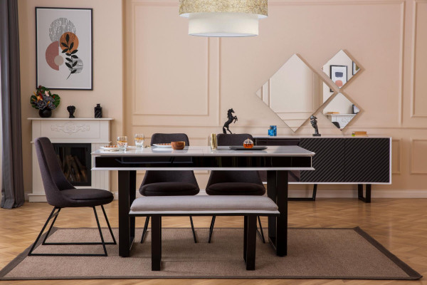 Designer Esszimmer Set 10tlg Luxus Möbel stilvoll Essgruppe Anrichte