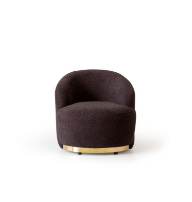 Sessel Modern Braun Wohnzimmer Textil Luxus Design Möbel Lounge Club