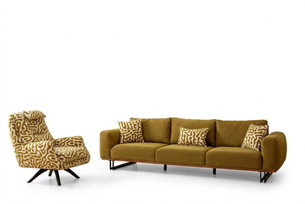 Luxus Sofagarnitur 4 + 1 Sitzer Set Designer Sofa Textil Polster Couchen