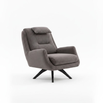 Designer Sessel Polster Textil Modern Polster braun Modern Club Lounge