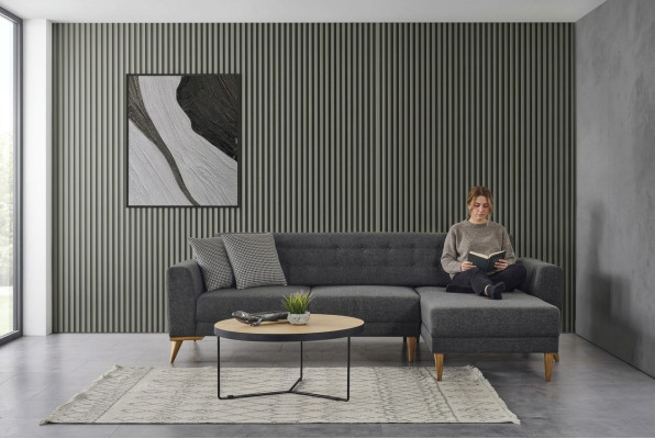 Luxus Ecksofa L - Form moderne Grau Couch Designer Möbel Wohnzimmer
