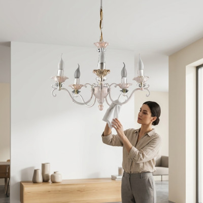 Kronleuchter Lampe Leuchte Wohnzimmer Kristall glänzendes neu Innenbereich