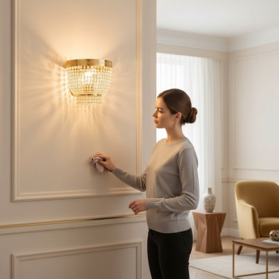 Modern Deckenleuchte Messing Lampen Lampe Gold Kristall