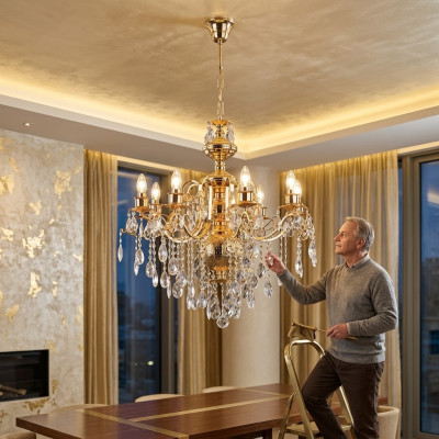 Hängeleuchte Kronleuchter Lampe Kristalllampe Deckenleuchte Lampen 72x100