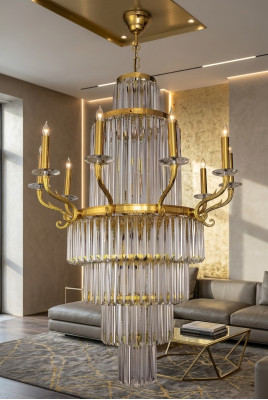 Kronleuchter moderner Pendelleuchte Wohnzimmer Luxus Luster Crystal