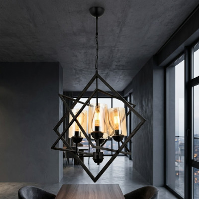 Deckenlampe Pendelleuchte Wohnzimmer Luxus Innenbereich black Luster Leuchte