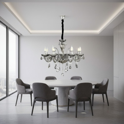 Kronleuchter Smoke Crystal im Wohnzimmer neu schick Luxus zu Hause