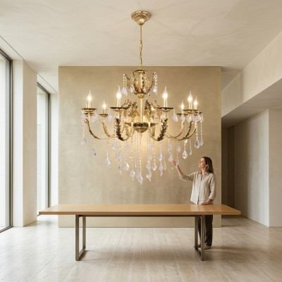 Hängeleuchte Kronleuchter Lampe Kristalllampe Deckenleuchte Lampen 97x130