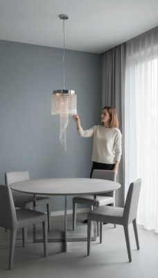 Kronleuchter Pendelleuchte Chrome Wohnzimmer Lampe Leuchte 30x70
