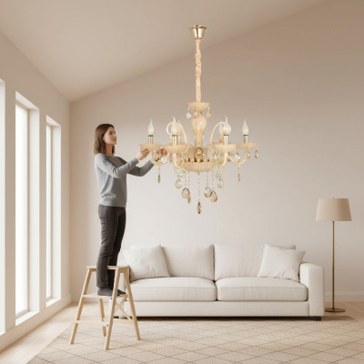 Deckenlampe Moderne Wohnzimmer mit luxuriösem Glasglanz Lampe Leuchte