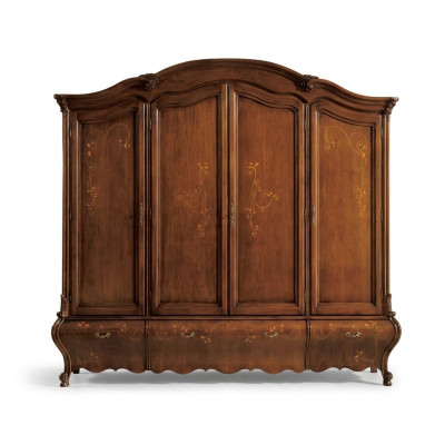 Massivholz Kleiderschrank Klassisch Luxus Schlafzimmer Möbel Braun Neu