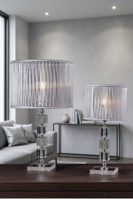 Luxuriöse Weiße Tischlampe Kristall Kronleuchter Klassischer Stil Neu