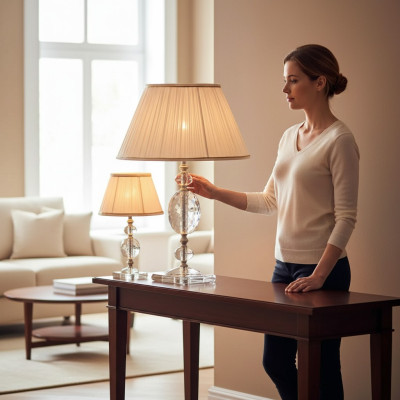 Tischlampe Tischlampen Kristallkronleuchter Antiker Stil Lampe Leuchten