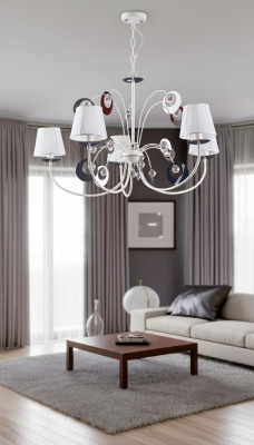 Luxuriöser 4x Lampen Kronleuchter Deckenleuchte Art déco Weiß Neu