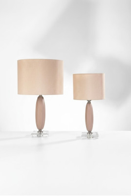 Tischlampe beige Kristall Kronleuchter klassische Tischschirmleuchte neu